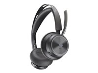 Poly Voyager Focus 2 UC - Headset - på örat - Bluetooth - trådlös, kabelansluten - aktiv brusradering - USB-C via Bluetooth-adapter - Certifierad för Microsoft-teams 214432-02