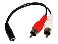 StarTech.com 15 cm stereoaudiokabel - 3,5 mm hona till 2x RCA hane - Ljudkabel - RCA x 2 hane till mini-phone stereo 3.5 mm hona - 15.24 cm - svart - för P/N: MU15MMS, MU6MMS MUFMRCA