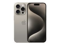 Apple iPhone 15 Pro - 5G smartphone - dual-SIM / Internminne 128 GB - OLED-skärm - 6.1" - 2556 x 1179 pixlar (120 Hz) - 3 st. bakre kameror 48 MP, 12 MP, 12 MP - front camera 12 MP - naturligt titan MTUX3QN/A