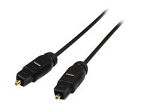 StarTech.com 15 ft Thin Toslink Digital Optical SPDIF Audio Cable - 15ft / 15 Feet Optical Audio Cable (THINTOS15) - Digial audiokabel (optisk) - SPDIF - TOSLINK hane till TOSLINK hane - 4.6 m - fiberoptisk - svart - för P/N: FPCEILPTBLP, FPWARTB1M, FPWFXBAT, FPWTLTBAT, HD202A, STNDMTV100, STNDMTV70 THINTOS15