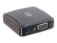 C2G VGA + 3.5mm to HDMI Adapter Converter - Videokort - HD-15 (VGA), mini-phone stereo 3.5 mm hona till HDMI, Mikro-USB typ B (endast ström) hona - svart - stöd för 1080p 84010