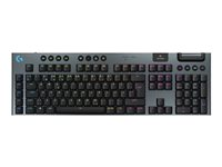 Logitech G G915 X - Tangentbord - gaming, LIGHTSPEED - full size - bakgrundsbelyst - trådlös - Bluetooth, 2.4 GHz, USB-C - svart 920-012674