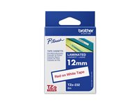 Brother TZe-232 - Standardlim - rött på vitt - Rulle (1,2 cm x 8 m) 1 kassett(er) bandlaminat - för Brother PT-P750, P950; P-Touch PT-D210, D800, P750, P900, P950; P-Touch Cube Plus PT-P710 TZE232
