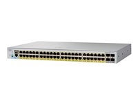 Cisco Catalyst 2960L-SM-48TQ - Switch - L3 - smart - 48 x 10/100/1000 (PoE+) + 4 x 10 Gigabit SFP+ - rackmonterbar - PoE+ (370 W) WS-C2960L-SM-48TQ