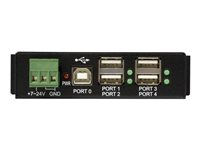 StarTech.com Rackmount USB 2.0 Hub - 4 Port Rugged Industrial USB 2.0 Hub - Hubb - 4 x USB 2.0 - DIN-skenmonterbar - Likström - för P/N: ITB20D3250, MSDREADU2OTG, USB2HAB15, USB2HAB30AC, USB2HAB50AC, USB2HABM1, USB2HABM6RA ST4200USBM