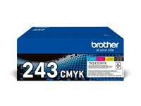 Brother TN243CMYK Value Pack - 4-pack - svart, gul, cyan, magenta - original - tonerkassett - för Brother DCP-L3510, DCP-L3517, DCP-L3550, MFC-L3710, MFC-L3730, MFC-L3750, MFC-L3770 TN243CMYK