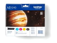 Brother LC1240 Value-Pack - Svart, gul, cyan, magenta - original - blister med akustiskt / elektromagnetiskt alarm - bläckpatron - för Brother DCP-J525, J725, J925, MFC-J430, J5910, J625, J6510, J6710, J6910, J825 LC1240VALBPDR
