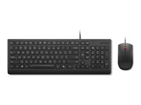 Lenovo Essential Wired Combo - Sats med tangentbord och mus - USB - QWERTY - USA med eurosymbol - svart 4X31R64439