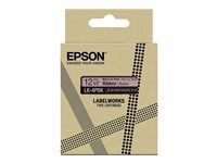 Epson LabelWorks LK-4PBK - Satin - svart på rosa - Rulle (1,2 cm x 5 m) 1 kassett(er) bandtejp - för LabelWorks Cable and Wiring Kit, LW-1000, 600, 700, K400, Z700, Z710, Z900, Safety Kit C53S654031