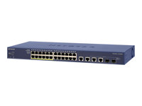 NETGEAR Smart FS728TLP - Switch - smart - 12 x 10/100 (PoE) + 12 x 10/100 + 2 x 10/100/1000 + 2 x kombinations-Gigabit SFP - skrivbordsmodell, rackmonterbar - PoE (100 W) FS728TLP-100EUS
