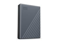 WD My Passport WDBY3J0060BGY - Hårddisk - krypterat - 6 TB - extern (portabel) - USB 3.2 Gen 1 - 256 bitars AES - silikongrå WDBY3J0060BGY-WESN