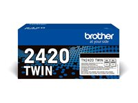 Brother TN2420 TWIN - 2-pack - Lång livslängd - svart - original - tonerkassett - för Brother DCP-L2510, L2530, L2537, L2550, HL-L2370, L2375, MFC-L2710, L2713, L2730, L2750 TN2420TWIN