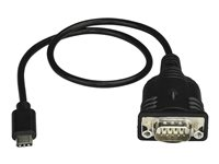StarTech.com USB C till seriell kabeladapter 40 cm - USB Type C till RS232-konverterarkabel (DB9) - Seriell USB-C-kabel för PLC, skannrar, skrivare - hane/hane - Windows/Mac/Linux - USB / seriell kabel - DB-9 (hane) till 24 pin USB-C (hane) - 40 cm - tumskruvar ICUSB232C