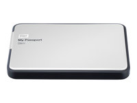 WD My Passport Slim WDBPDZ0020BAL - Hårddisk - krypterat - 2 TB - extern (portabel) - USB 3.0 - silver WDBPDZ0020BAL-EESN