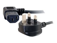 C2G Universal Power Cord - Strömkabel - BS 1363 (hane) till power IEC 60320 C13 - 5 m - formpressad, 90° anslutning - svart 88522