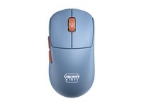 CHERRY Xtrfy M68 - Mus - optisk - 5 knappar - trådlös - 2.4 GHz - trådlös USB-mottagare - blå CX-M68W-BLUE