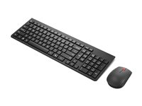 Lenovo Essential Wireless Combo Gen 2 - Sats med tangentbord och mus - trådlös - 2.4 GHz - QWERTY - ukrainska - svart - brun låda 4X31R64454