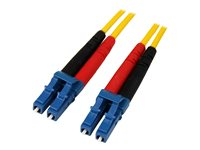 StarTech.com 1m Fiber Optic Cable - Single-Mode Duplex 9/125 - LSZH - LC/LC - OS1 - LC to LC Fiber Patch Cable (SMFIBLCLC1) - Patch-kabel - LC enkelläge (hane) till LC enkelläge (hane) - 1 m - fiberoptisk - duplex - 9 / 125 mikrometer - OS1 - formpressad - gul - för P/N: SFP100BBXDST, SFP100BBXUST, SFP10GBBXDST, SFP10GBBXUST, SFP10GBLRST, SFP10GBZRST SMFIBLCLC1