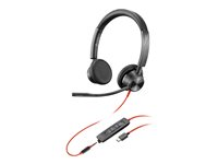 Poly Blackwire 3325 - Blackwire 3300 series - headset - på örat - kabelansluten - 3,5 mm kontakt, USB-C - svart - Certifierad för Microsoft-teams 76J23AA