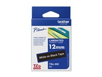 Brother TZe-335 - Standardlim - vitt på svart - Rulle (1,2 cm x 8 m) 1 kassett(er) bandlaminat - för Brother PT-D210, D600, H110; P-Touch PT-1005, D200, D450, E550, H105, H110, P300, P900 TZE335
