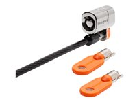 Kensington ClickSafe Round Keyed Laptop Lock - Master Keyed - Lås för säkerhetskabel - grå - 1.5 m K64908M