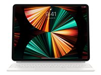 Apple Magic Keyboard - Tangentbord och foliefodral - med pekdyna - bakgrundsbelyst - Apple Smart connector - QWERTY - internationell engelska - vit - för 12.9-inch iPad Pro (3rd generation, 4th generation, 5th generation, 6th generation); 13-inch iPad Air (M2, M3) MJQL3Z/A