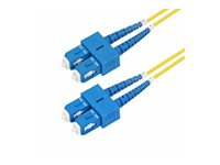 StarTech.com 3m (9.8ft) SC to SC (UPC) OS2 Single Mode Duplex Fiber Optic Cable, 9/125µm, Laser Optimized, 40G/100G Zipcord, Bend Insensitive, Low Insertion Loss - LSZH Fiber Patch Cord (SMDOS2SCSC3M) - Patch-kabel - SC/UPC enkelläge (hane) till SC/UPC enkelläge (hane) - 3 m - 3 m - 2 mm - fiberoptisk - duplex - 9 / 125 mikrometer - OS1/OS2 - halogenfri - gul SMDOS2SCSC3M