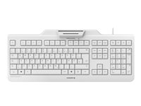 CHERRY SECURE BOARD 1.0 - Tangentbord - med NFC - USB - hela norden - tangentbrytare: CHERRY LPK - vit/grå JK-A0400PN-0