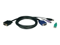 Eaton Tripp Lite Series 6ft USB / PS2 Cable Kit for KVM Switches B040 / B042 Series KVMs 6' - Kabelsats för tangentbord/video/mus - 1.8 m - formpressad P780-006