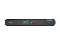 Belkin Universal Secure Dual-Head - 2:a generationen - omkopplare för tangentbord/video/mus/ljud - 2 x KVM/ljud - 1 lokal användare - skrivbordsmodell - TAA-kompatibel F1DN202KVM-UN-4