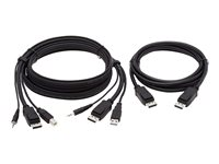 Eaton Tripp Lite Series Dual DisplayPort KVM Cable Kit 4K USB 3.5 mm Audio 3xM/3xM 6ft - Video/USB/ljud-kabel - minijack, USB, DisplayPort (hane) till DisplayPort, USB typ B, minijack (hane) - 1.83 m - stöd för 4K - svart P783-006-DP
