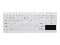 Active Key MedicalKey AK-C7412F - Tangentbord - compact - med pekplatta - USB - QWERTY - hela norden - vit AK-C7412F-GUS-W/NOR