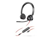 Poly Blackwire 3325 - 3300 Series - headset - på örat - kabelansluten - USB, 3,5 mm kontakt 213938-01