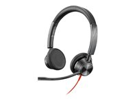 Poly Blackwire 3325 - Blackwire 3300 series - headset - på örat - kabelansluten - 3,5 mm kontakt - svart 85R08AA