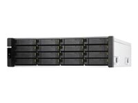 QNAP ES1686DC - NAS-server - 16 fack - kan monteras i rack - SAS 12Gb/s - RAID 0, 1, 5, 6, 10, JBOD, 5 hot spare, 6-reservsnabbyte, 10 hot spare, 1 hot spare - RAM 128 GB - Gigabit Ethernet / 10 Gigabit Ethernet - iSCSI support - 3U ES1686DC-2142IT-128G