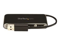 StarTech.com Bärbar USB 2.0-hubb med 4 portar och inbyggd kabel - Hubb - 4 x USB 2.0 - skrivbordsmodell ST4200MINI2