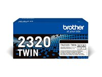Brother TN2320 TWIN - 2-pack - Lång livslängd - svart - original - tonerkassett - för Brother DCP-L2500, L2520, L2540, L2560, HL-L2360, L2365, MFC-L2700, L2720, L2740 TN2320TWIN