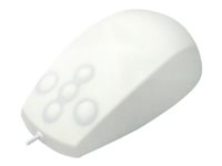 Active Key Medical medium - Mus - optisk - 5 knappar - kabelansluten - USB - vit AK-PMT2LB-US-W