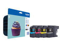 Brother LC123 Value Pack - 4-pack - Lång livslängd - svart, gul, cyan, magenta - original - blister med akustiskt / elektromagnetiskt alarm - bläckpatron - för Brother DCP-J132, J152, J172, J552, J752, MFC-J245, J470, J650, J6520, J6720, J6920, J870 LC123VALBPDR