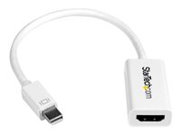 StarTech.com Mini DisplayPort till HDMI-adapter - Aktiv mDP till HDMI videokonverterare - 4K 30 Hz - Mini DP eller Thunderbolt 1/2 Mac/PC till HDMI monitor/TV/bildskärm - mDP 1.2 till HDMI-adapterdongel - Vit - Videokort - Mini DisplayPort hane till HDMI hona - 15 cm - vit - aktiv, 4K30 Hz (3840 x 2160) stöd MDP2HD4KSW