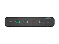 Belkin Universal Secure Dual-Head - 2:a generationen - omkopplare för tangentbord/video/mus/ljud - 4 x KVM/ljud - 1 lokal användare - skrivbordsmodell - TAA-kompatibel F1DN204KVM-UNN4
