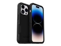 OtterBox Commuter Series - Baksidesskydd för mobiltelefon - antimikrobiell - syntetiskt gummi, polykarbonat, 35 % återvunnen plast - svart - för Apple iPhone 14 Pro 77-88426