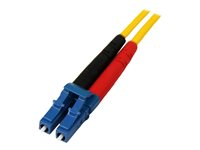 StarTech.com 1m Fiber Optic Cable - Single-Mode Duplex 9/125 - LSZH - LC/LC - OS1 - LC to LC Fiber Patch Cable (SMFIBLCLC1) - Patch-kabel - LC enkelläge (hane) till LC enkelläge (hane) - 1 m - 1 m - fiberoptisk - duplex - 9 / 125 mikrometer - OS1 - formpressad - gul - för P/N: SFP100BBXDST, SFP100BBXUST, SFP10GBBXDST, SFP10GBBXUST, SFP10GBLRST, SFP10GBZRST SMFIBLCLC1