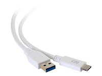C2G 3ft USB C 3.0 to USB Cable - USB C to USB A - M/M - USB-kabel - USB typ A (hane) till USB-C (hane) - USB 3.1 - 30 V - 3 A - 91.4 cm - vit 28835