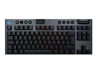 Logitech G G915 X - Tangentbord - gaming, LIGHTSPEED - TKL - bakgrundsbelyst - trådlös - USB-C, Bluetooth, 2.4 GHz - svart 920-012719
