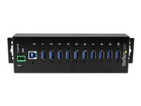 StarTech.com USB 3.0-hubb med 10 portar - Industriell USB-A-hubb i metall med ESD- och överspänningsskydd - Monterbar på DIN-skena, vägg eller skrivbord - TAA-kompatibel USB-expansionshubb - Hubb - 10 x SuperSpeed USB 3.0 - DIN-skenmonterbar - Likström - för P/N: ITB20D3250, USB312SAT3CB, USB315CB2M, USBLT1MWS, USBLT2MBR, USBLTM1MBK, USBLTM1MWH ST1030USBM