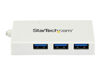StarTech.com 4 Port USB C Hub with 1x USB-C & 3x USB-A Ports (SuperSpeed 5Gbps), USB Bus Powered, Compact Portable/Laptop USB 3.0 Adapter Hub, USB 3.1 Gen 1/USB 3.2 Gen 1 Type-C Hub, White - Windows/macOS/Linux (HB30C3A1CFBW) - Hubb - 3 x SuperSpeed USB 3.0 + 1 x USB 3.1 - skrivbordsmodell HB30C3A1CFBW