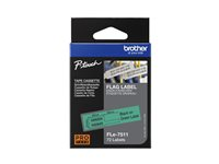 Brother - Polyester - svart på grön - 21 x 45 mm 72 etikett (er) (1 rulle/rullar x 72 matrisskurna etiketter - för P-Touch PT-D800W, PT-P900W, PT-P950NW FLE7511