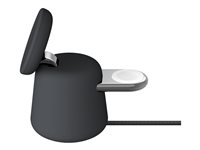 Belkin BoostCharge Pro 2-in-1 - Trådlöst laddställ - med MagSafe + växelströmsadapter - 15 Watt - Fast Charge - träkol WIZ020VFH36