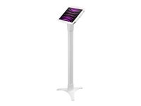Compulocks iPad 10th-11th (A16) Gen Space Enclosure Portable Floor Stand White - Ställ - 45° visningsvinkel - för surfplatta - portabel - låsbar - stål, höggradig aluminium - vit - skärmstorlek: 10.9" - monteringsgränssnitt: 100 x 100 mm - golvstående - för Apple 10.9-inch iPad (10:e generation) 147W209IPDSW